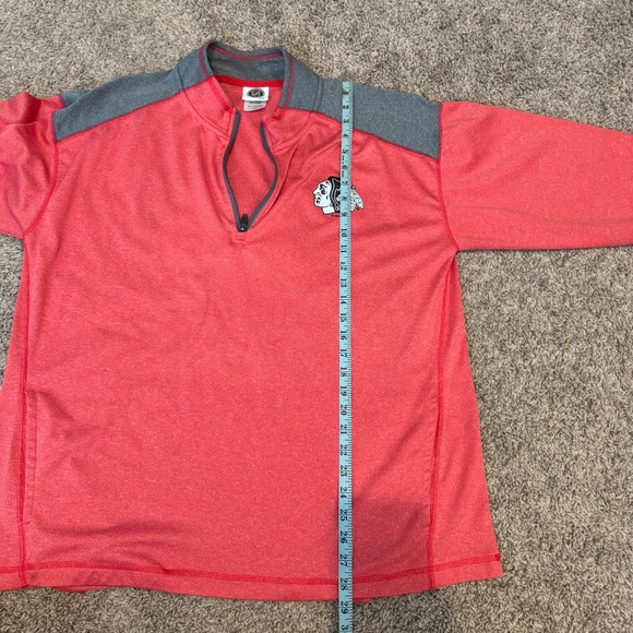 NHL Chicago Blackhawks Pullover 1/4 Zip Up Coral Gray XL/XG Long Sleeve - Picture 11 of 11